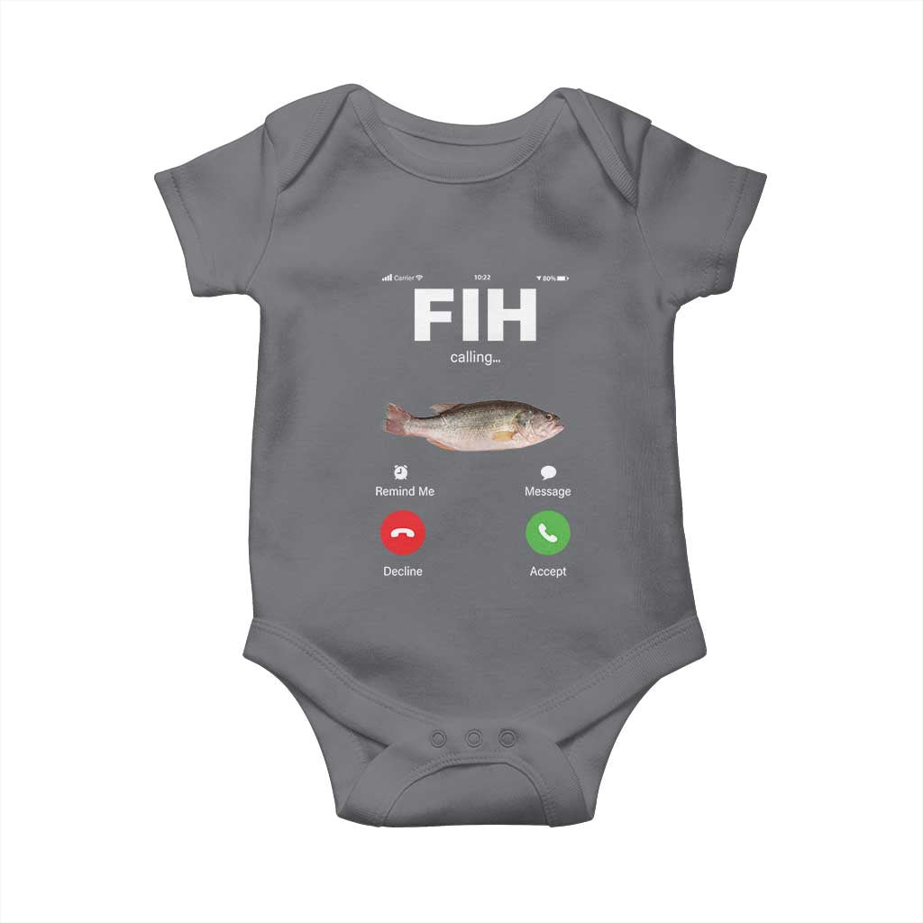 Fih Calling Remind me Message Decline Accept Baby Onesie Phone Call Fish - Wonder Print Shop