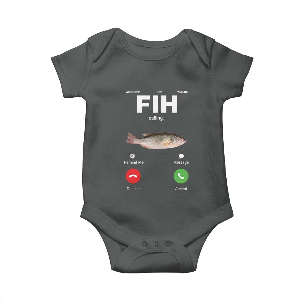Fih Calling Remind me Message Decline Accept Baby Onesie Phone Call Fish - Wonder Print Shop