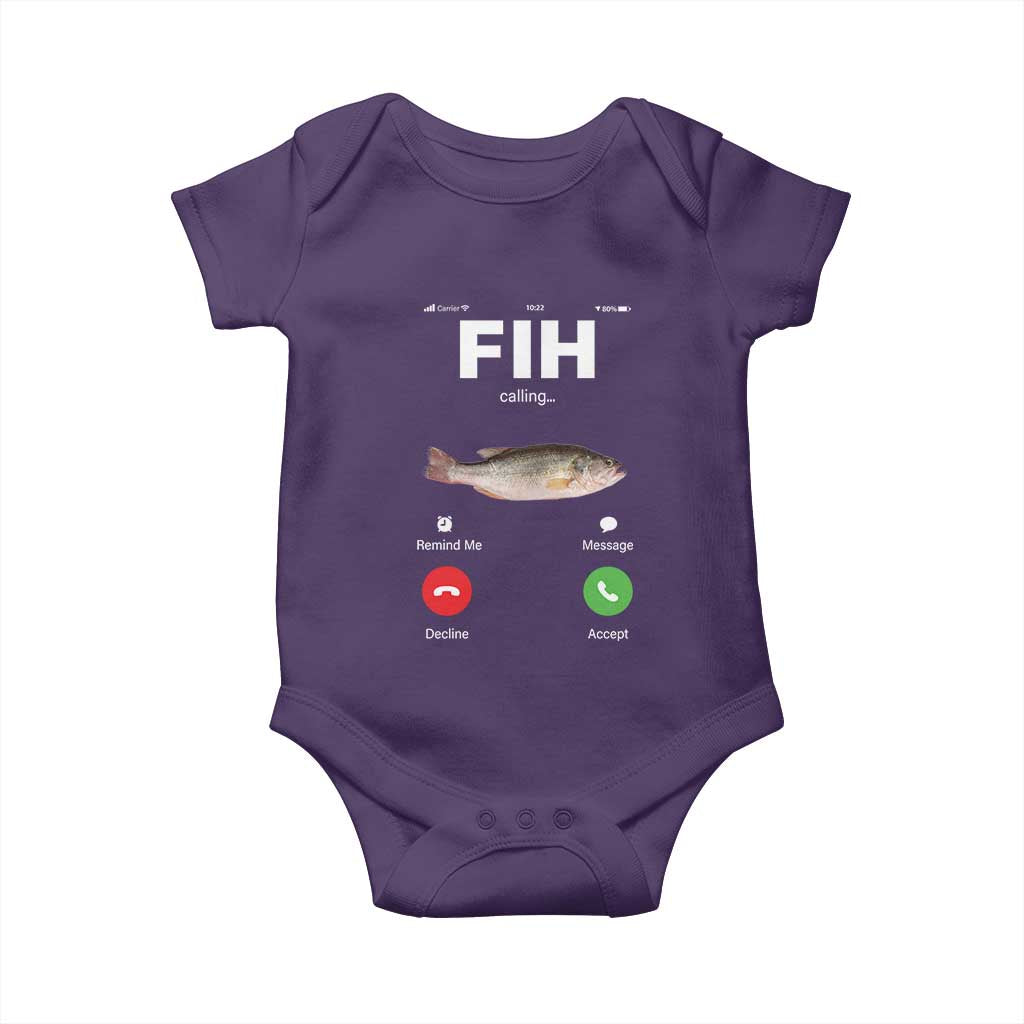 Fih Calling Remind me Message Decline Accept Baby Onesie Phone Call Fish - Wonder Print Shop
