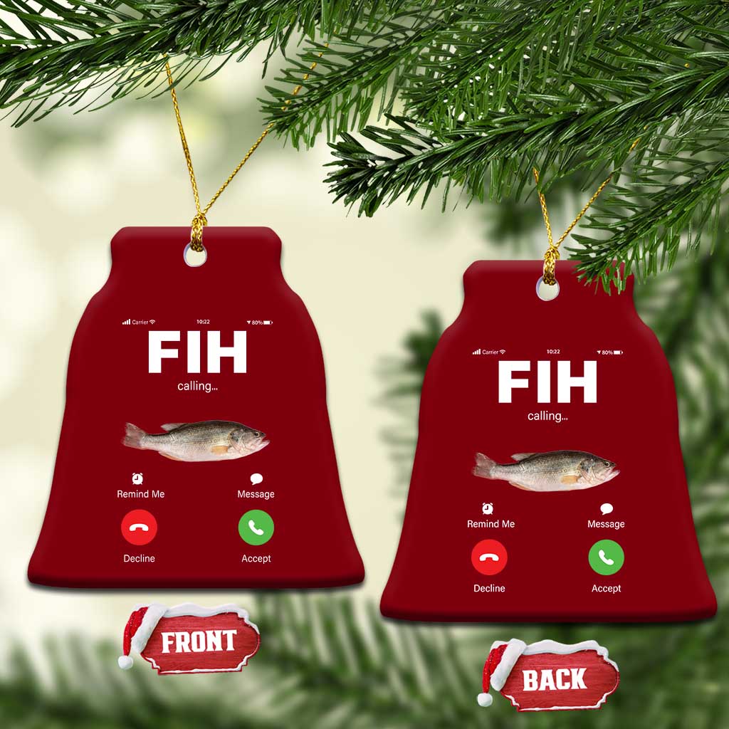 Fih Calling Remind me Message Decline Accept Ceramic Ornament Phone Call Fish - Wonder Print Shop