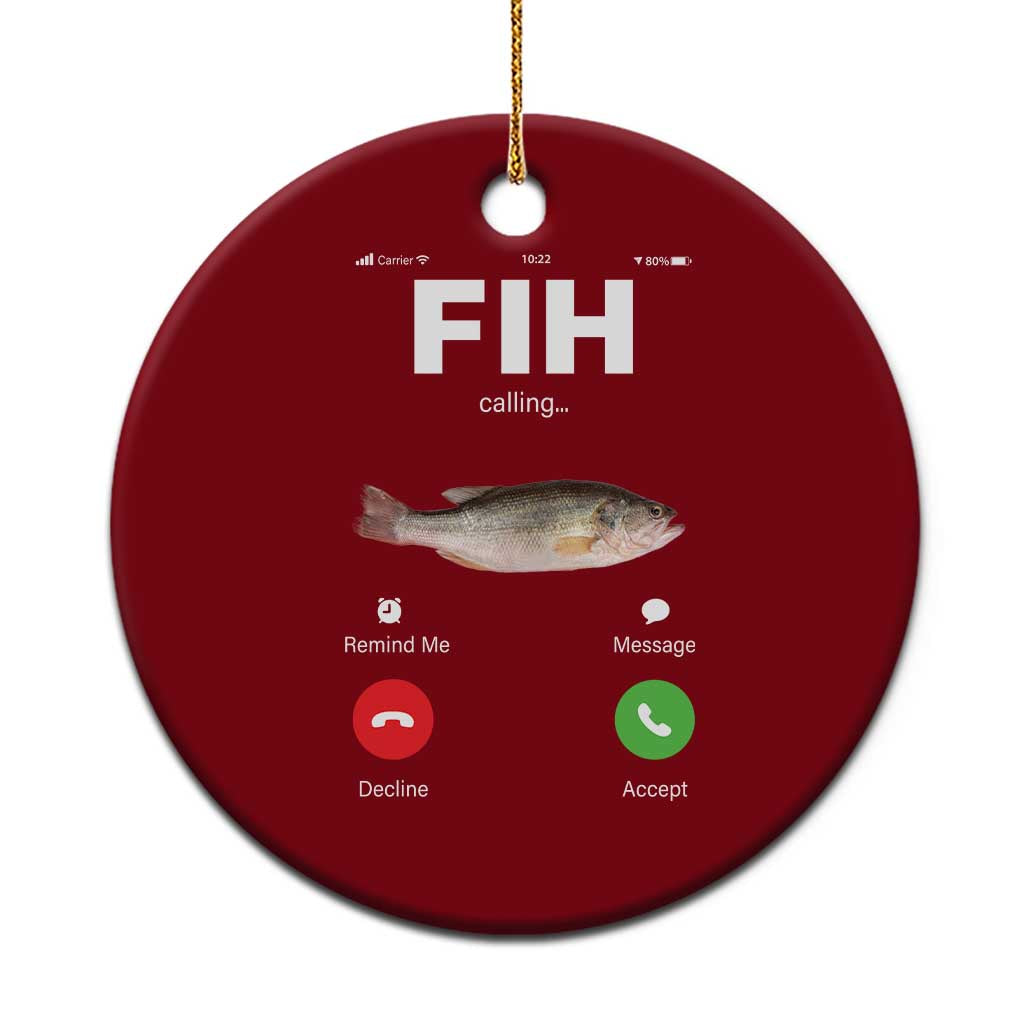 Fih Calling Remind me Message Decline Accept Ceramic Ornament Phone Call Fish - Wonder Print Shop