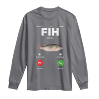 Fih Calling Remind me Message Decline Accept Long Sleeve Shirt Phone Call Fish - Wonder Print Shop
