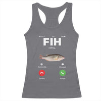 Fih Calling Remind me Message Decline Accept Racerback Tank Top Phone Call Fish - Wonder Print Shop
