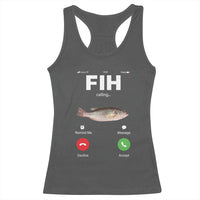 Fih Calling Remind me Message Decline Accept Racerback Tank Top Phone Call Fish - Wonder Print Shop