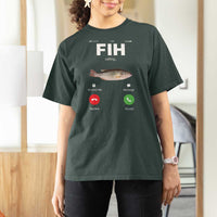 Fih Calling Remind me Message Decline Accept T Shirt For Women Phone Call Fish - Wonder Print Shop