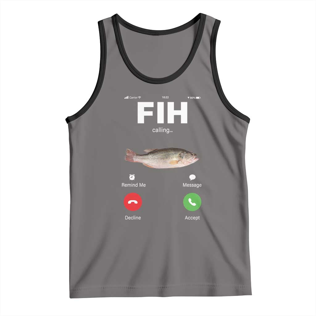 Fih Calling Remind me Message Decline Accept Tank Top Phone Call Fish - Wonder Print Shop