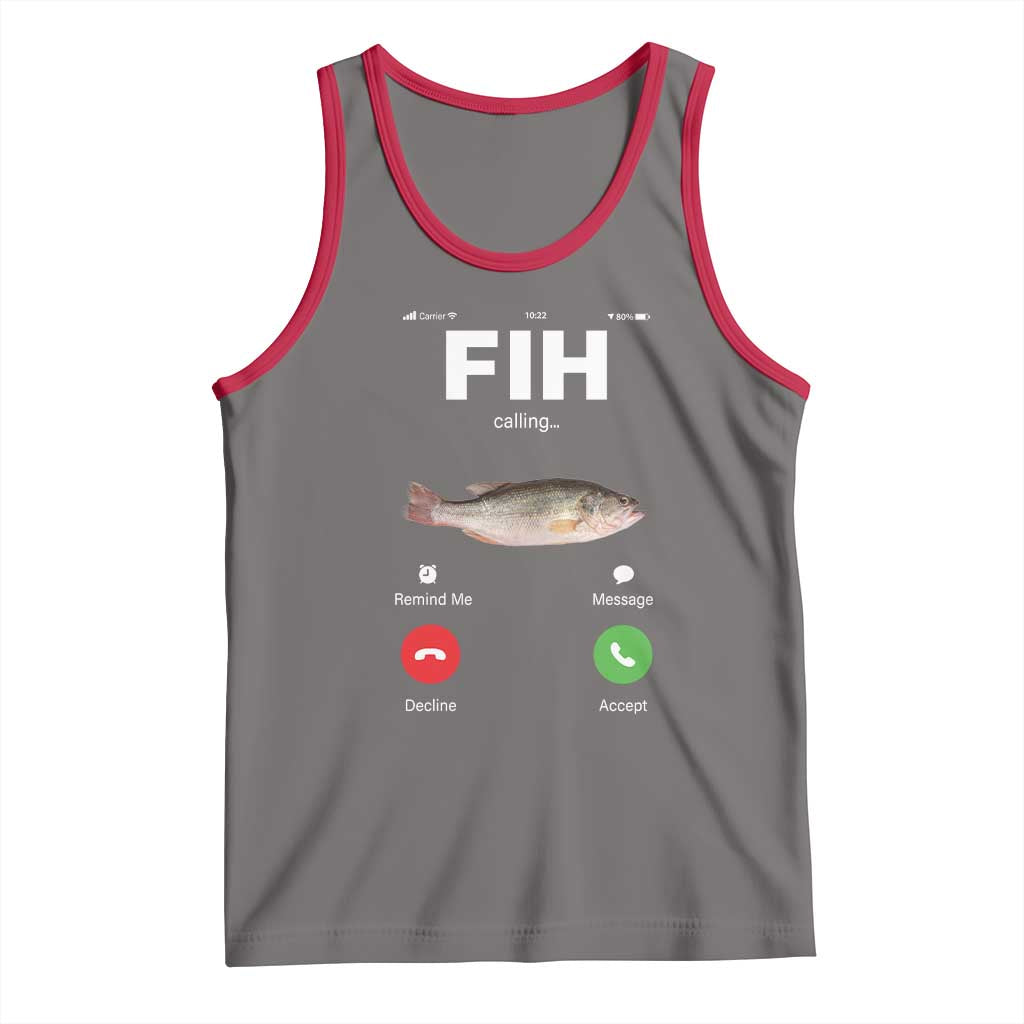 Fih Calling Remind me Message Decline Accept Tank Top Phone Call Fish - Wonder Print Shop