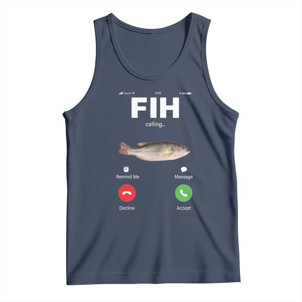 Fih Calling Remind me Message Decline Accept Tank Top Phone Call Fish - Wonder Print Shop
