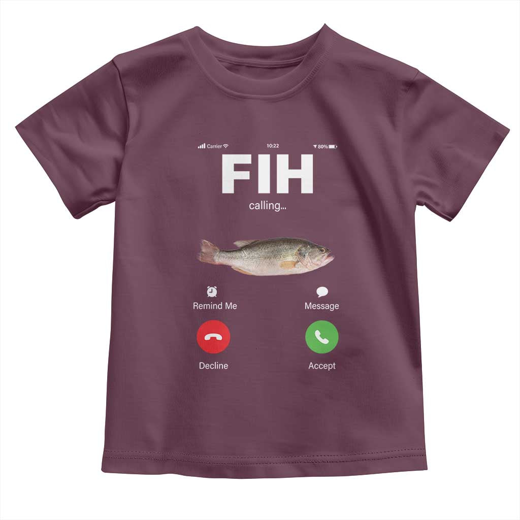 Fih Calling Remind me Message Decline Accept Toddler T Shirt Phone Call Fish - Wonder Print Shop