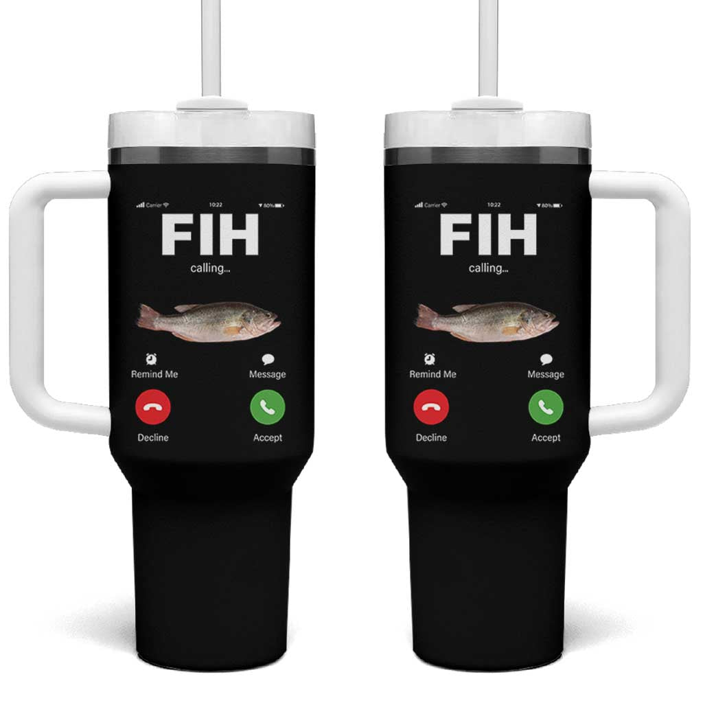 Fih Calling Remind me Message Decline Accept Tumbler With Handle Phone Call Fish - Wonder Print Shop