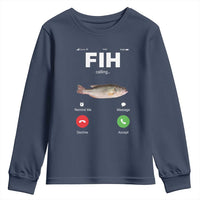 Fih Calling Remind me Message Decline Accept Youth Sweatshirt Phone Call Fish - Wonder Print Shop