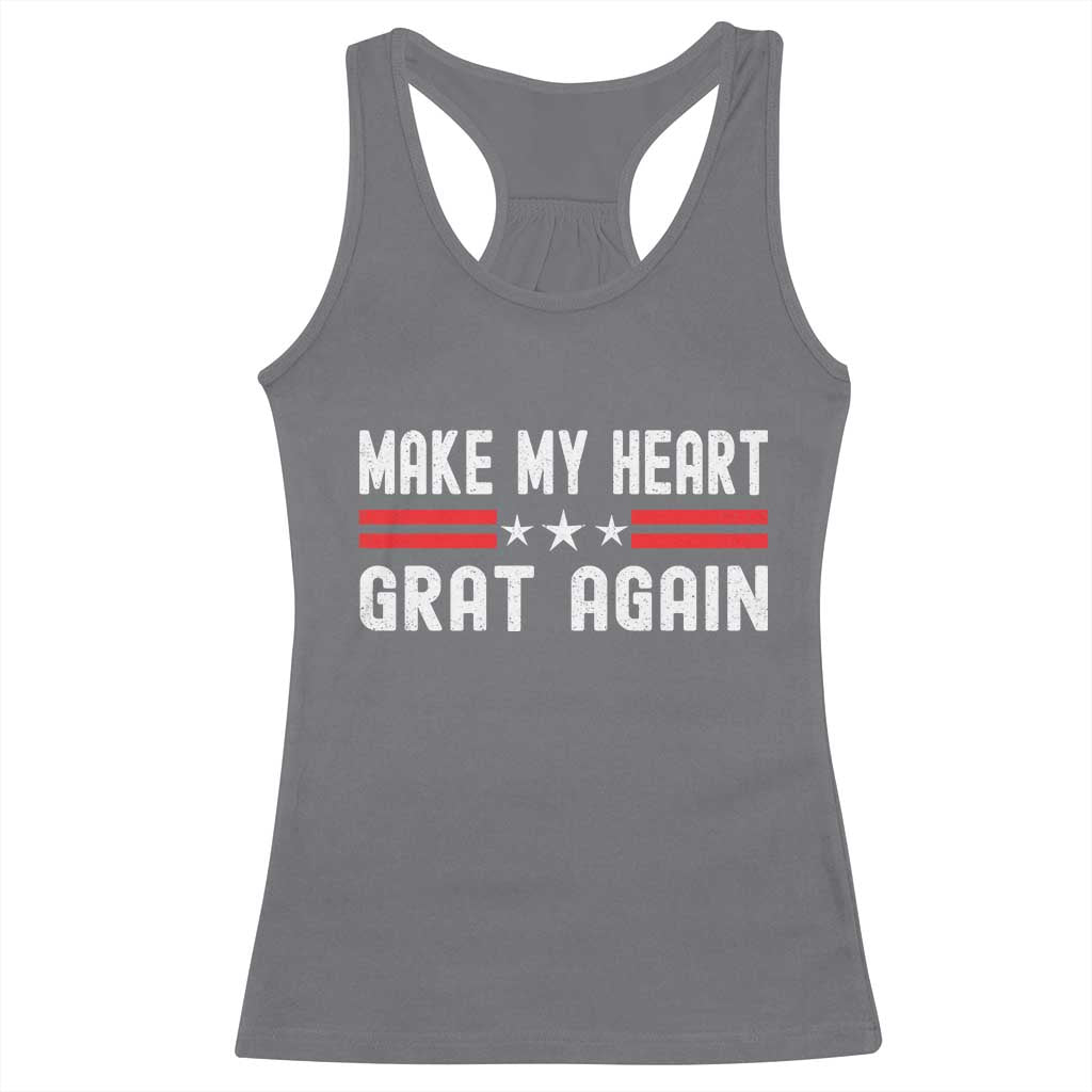 Funny Open Heart Surgery Recovery Racerback Tank Top Make My Heart Great Again - Wonder Print Shop