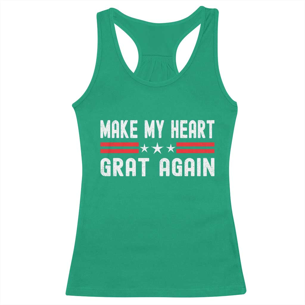 Funny Open Heart Surgery Recovery Racerback Tank Top Make My Heart Great Again - Wonder Print Shop