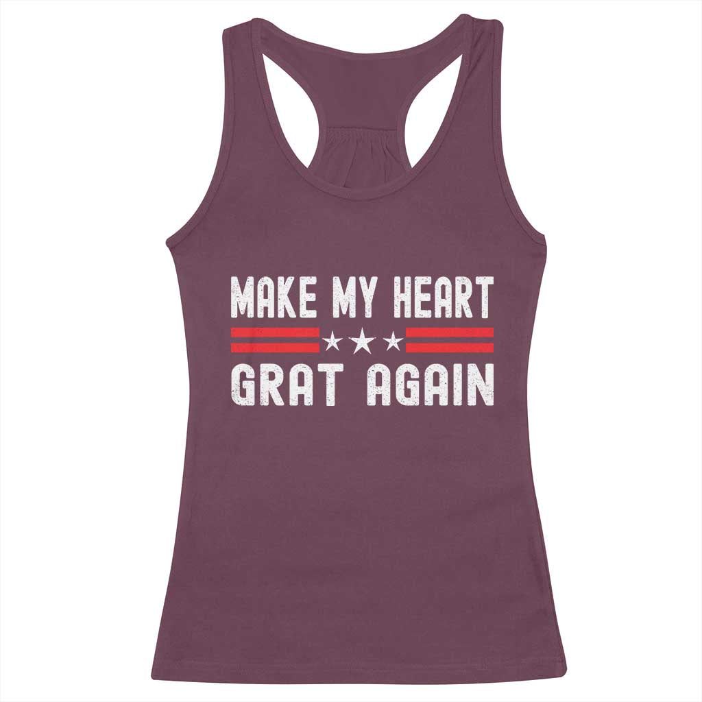 Funny Open Heart Surgery Recovery Racerback Tank Top Make My Heart Great Again - Wonder Print Shop