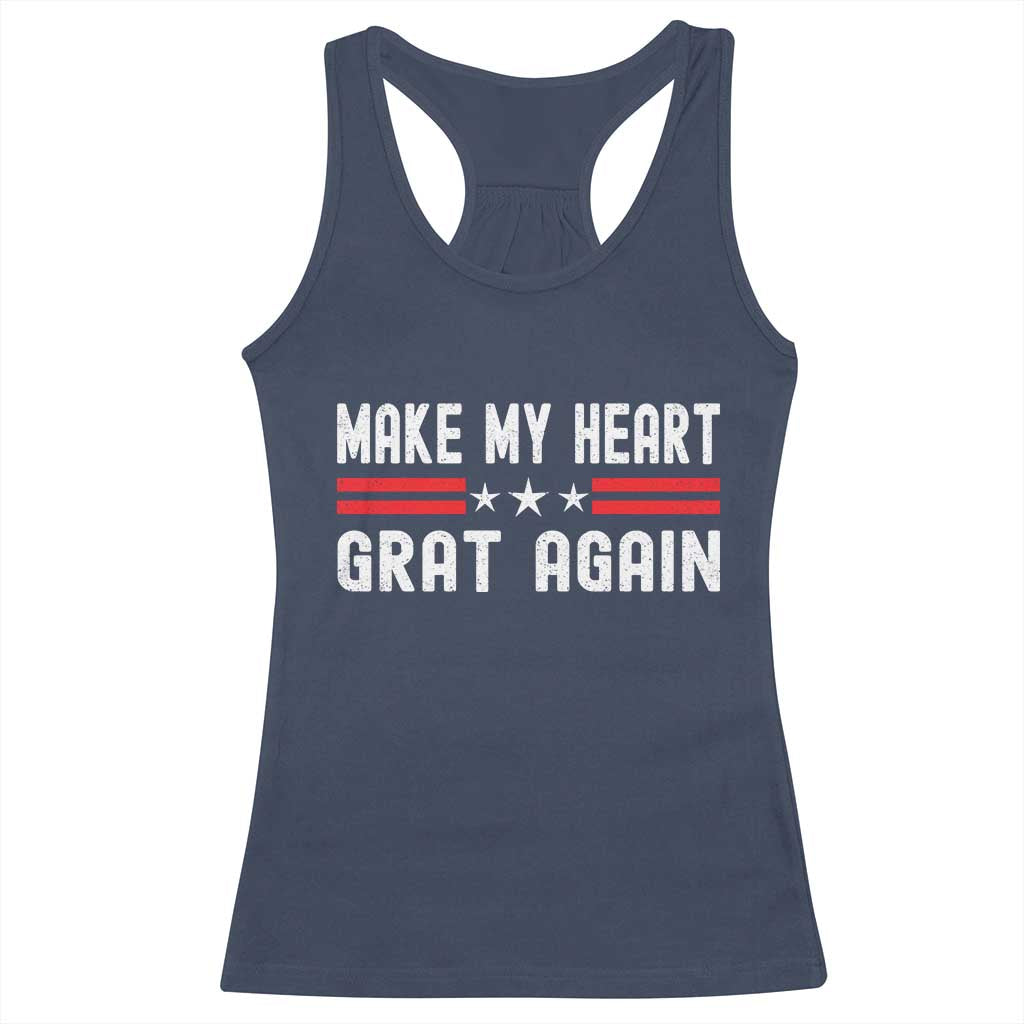 Funny Open Heart Surgery Recovery Racerback Tank Top Make My Heart Great Again - Wonder Print Shop