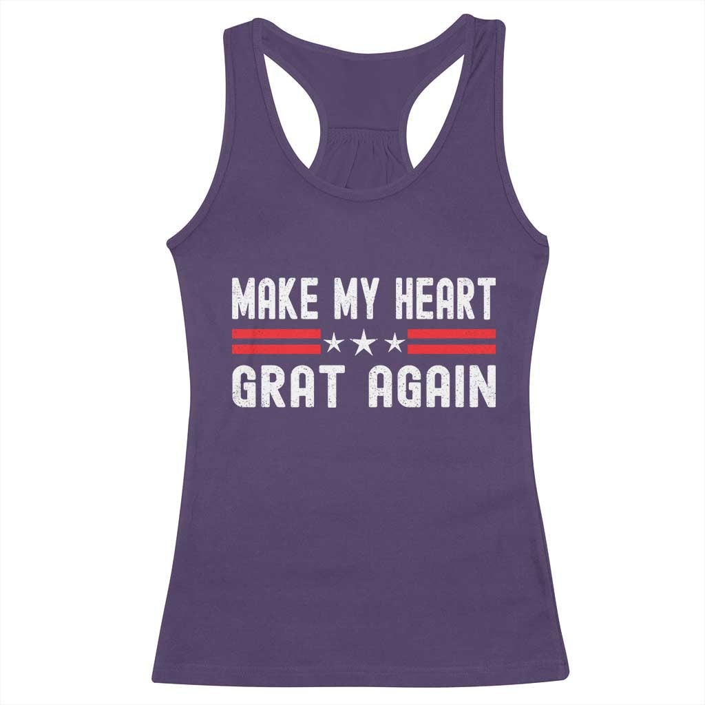 Funny Open Heart Surgery Recovery Racerback Tank Top Make My Heart Great Again - Wonder Print Shop