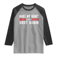 Funny Open Heart Surgery Recovery Raglan Shirt Make My Heart Great Again - Wonder Print Shop