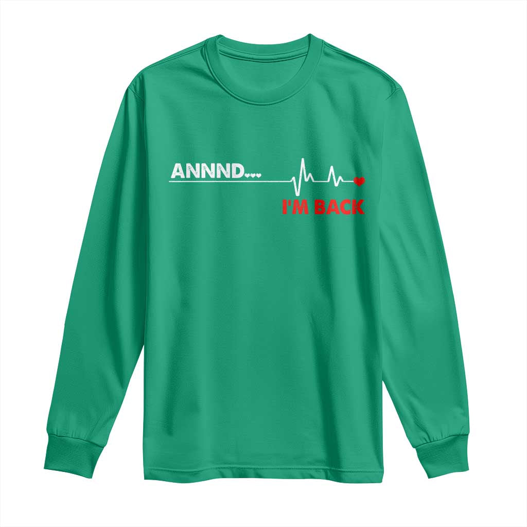 Cool Heart Surgery Survivor Long Sleeve Shirt Coronary Bypass Artery Open Heart Diseases Surgery Heartbeat - Wonder Print Shop
