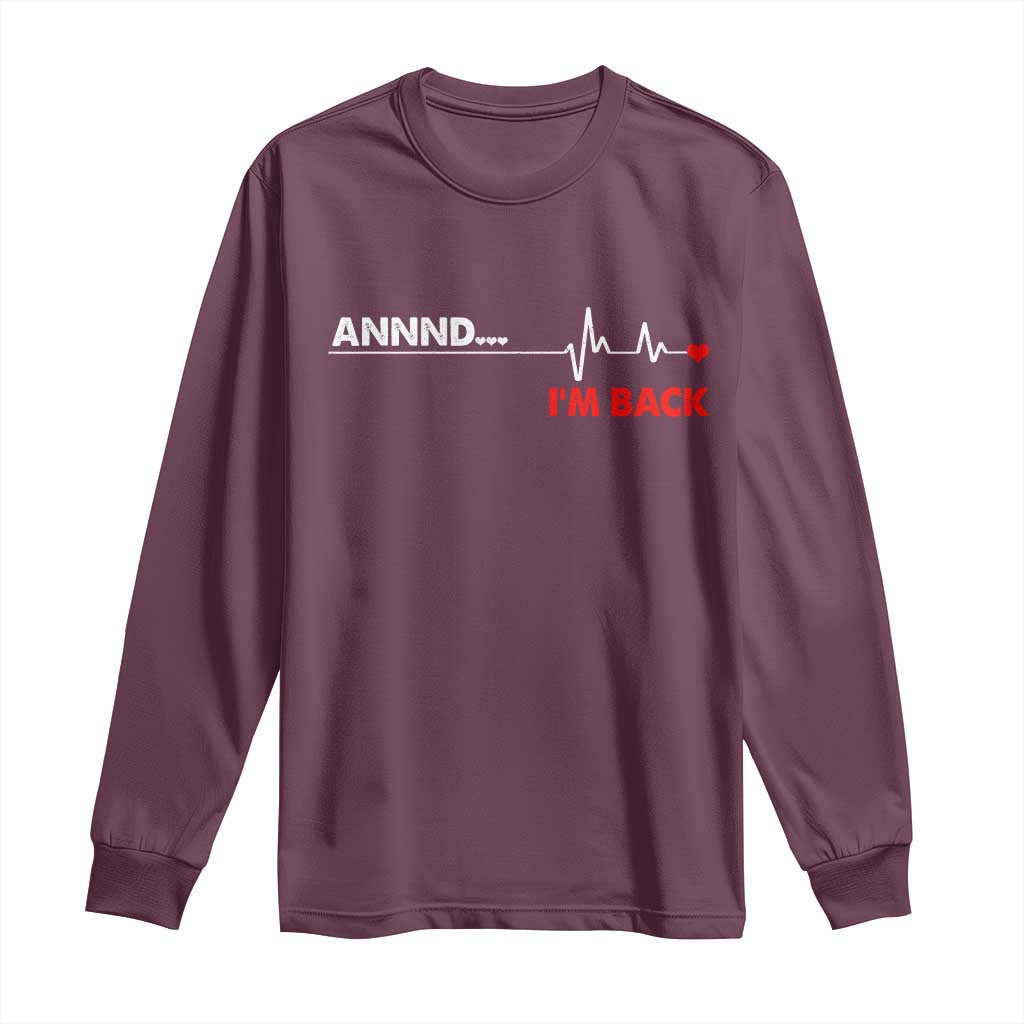 Cool Heart Surgery Survivor Long Sleeve Shirt Coronary Bypass Artery Open Heart Diseases Surgery Heartbeat - Wonder Print Shop