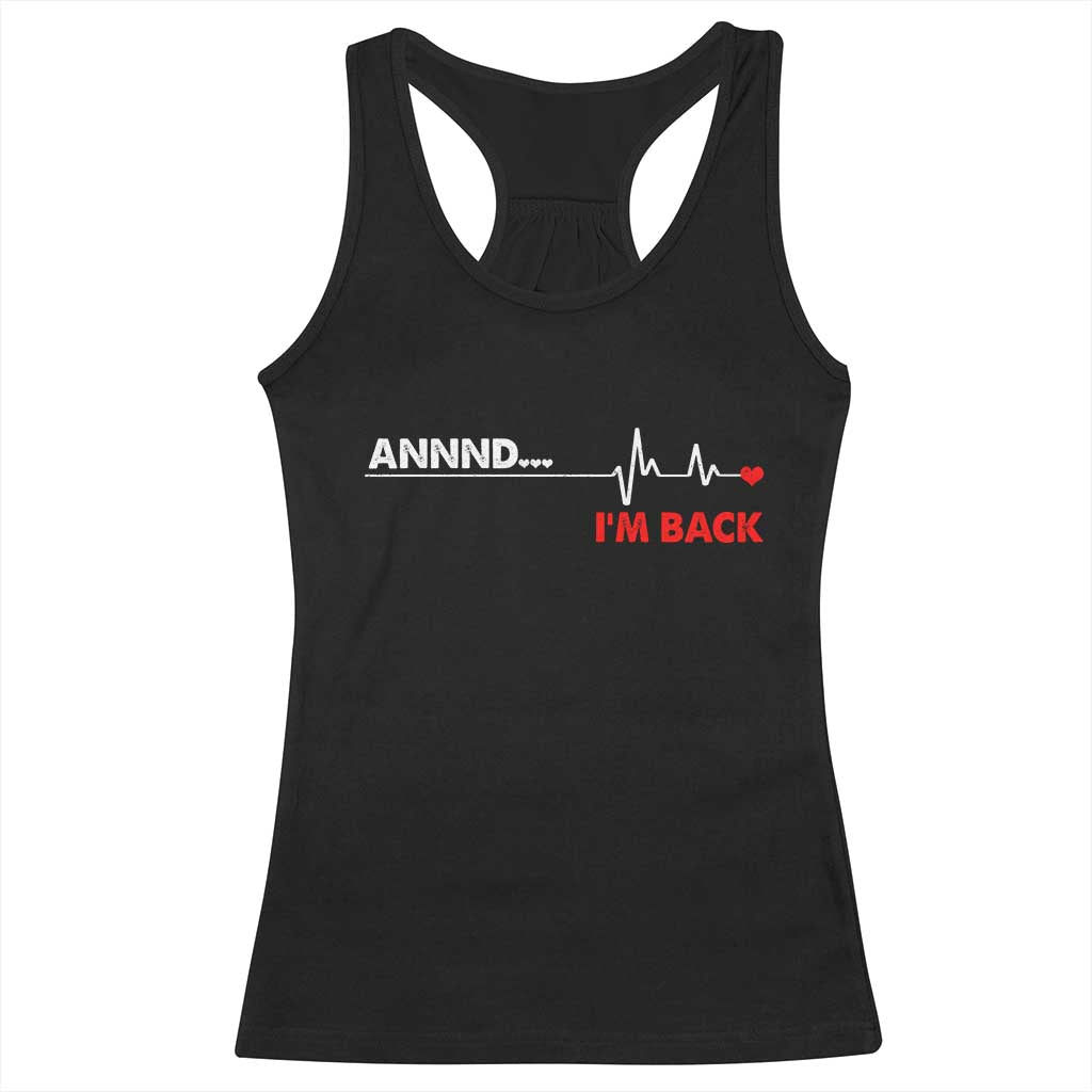 Cool Heart Surgery Survivor Racerback Tank Top Coronary Bypass Artery Open Heart Diseases Surgery Heartbeat - Wonder Print Shop