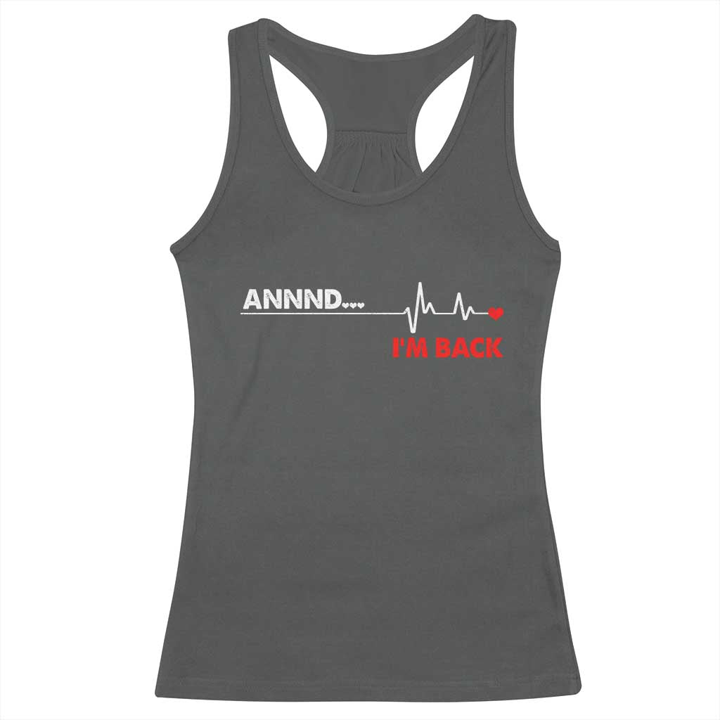 Cool Heart Surgery Survivor Racerback Tank Top Coronary Bypass Artery Open Heart Diseases Surgery Heartbeat - Wonder Print Shop