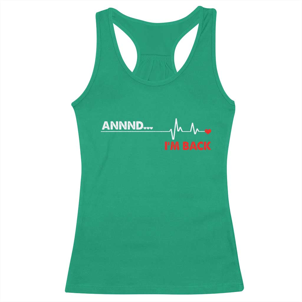 Cool Heart Surgery Survivor Racerback Tank Top Coronary Bypass Artery Open Heart Diseases Surgery Heartbeat - Wonder Print Shop