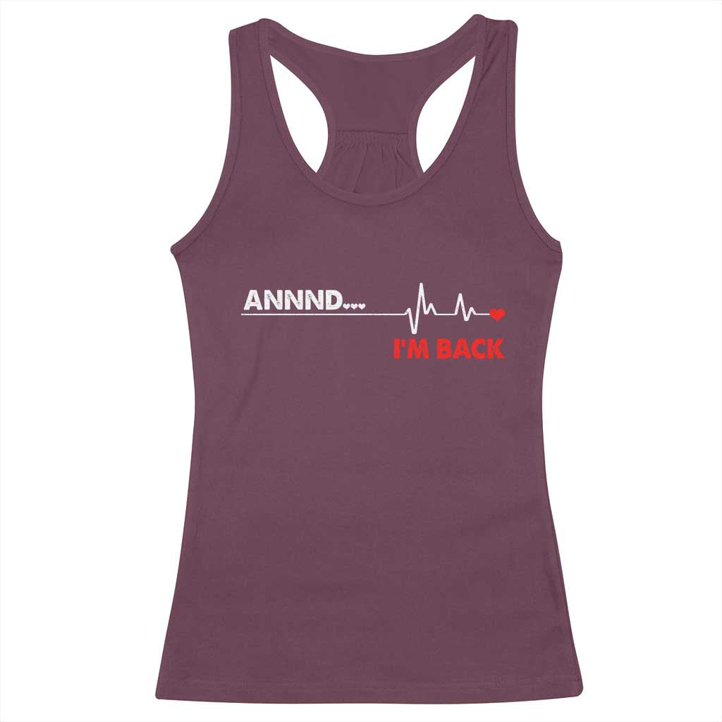 Cool Heart Surgery Survivor Racerback Tank Top Coronary Bypass Artery Open Heart Diseases Surgery Heartbeat - Wonder Print Shop