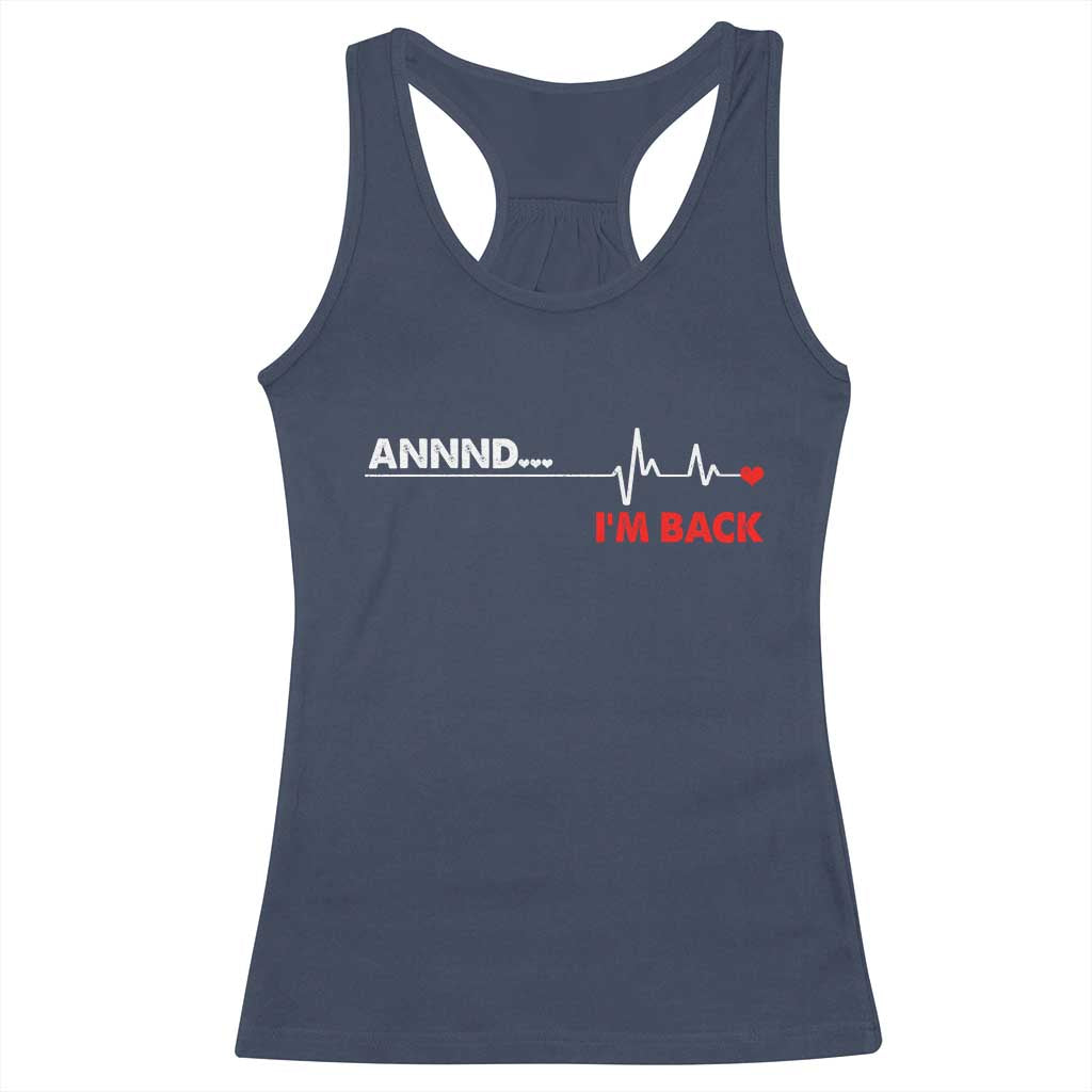 Cool Heart Surgery Survivor Racerback Tank Top Coronary Bypass Artery Open Heart Diseases Surgery Heartbeat - Wonder Print Shop