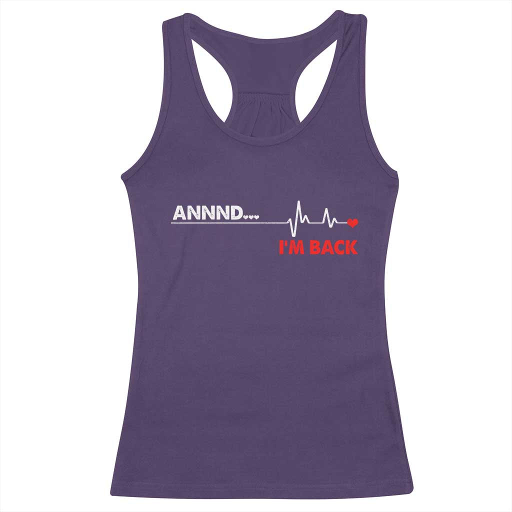 Cool Heart Surgery Survivor Racerback Tank Top Coronary Bypass Artery Open Heart Diseases Surgery Heartbeat - Wonder Print Shop