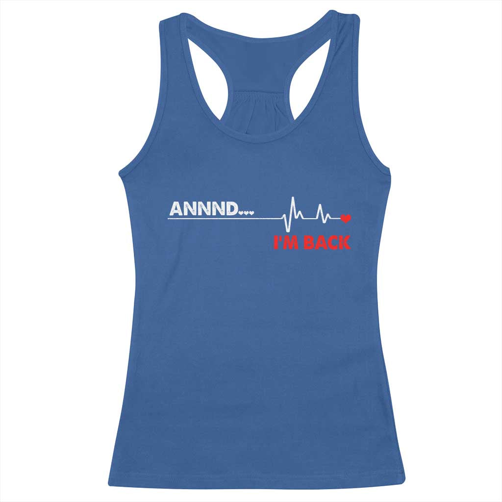 Cool Heart Surgery Survivor Racerback Tank Top Coronary Bypass Artery Open Heart Diseases Surgery Heartbeat - Wonder Print Shop
