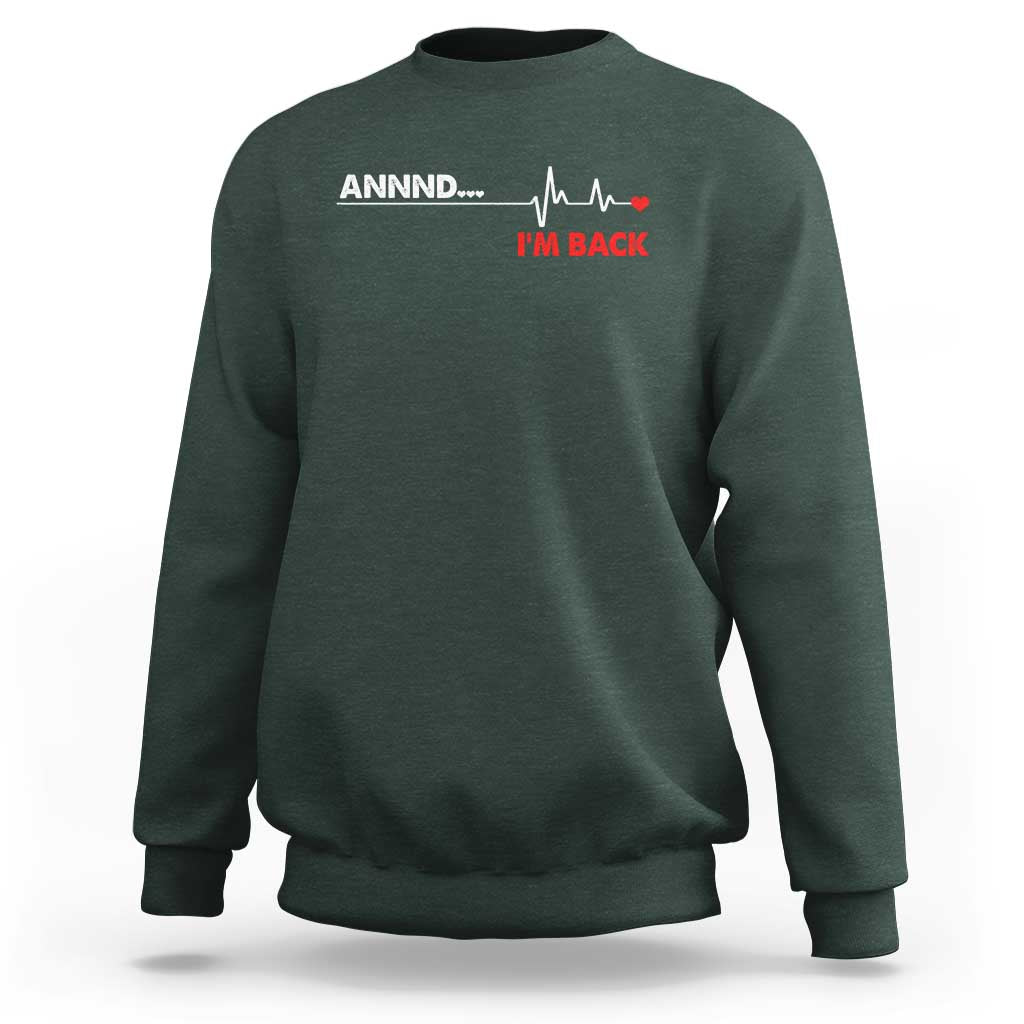 Cool Heart Surgery Survivor Sweatshirt Coronary Bypass Artery Open Heart Diseases Surgery Heartbeat - Wonder Print Shop