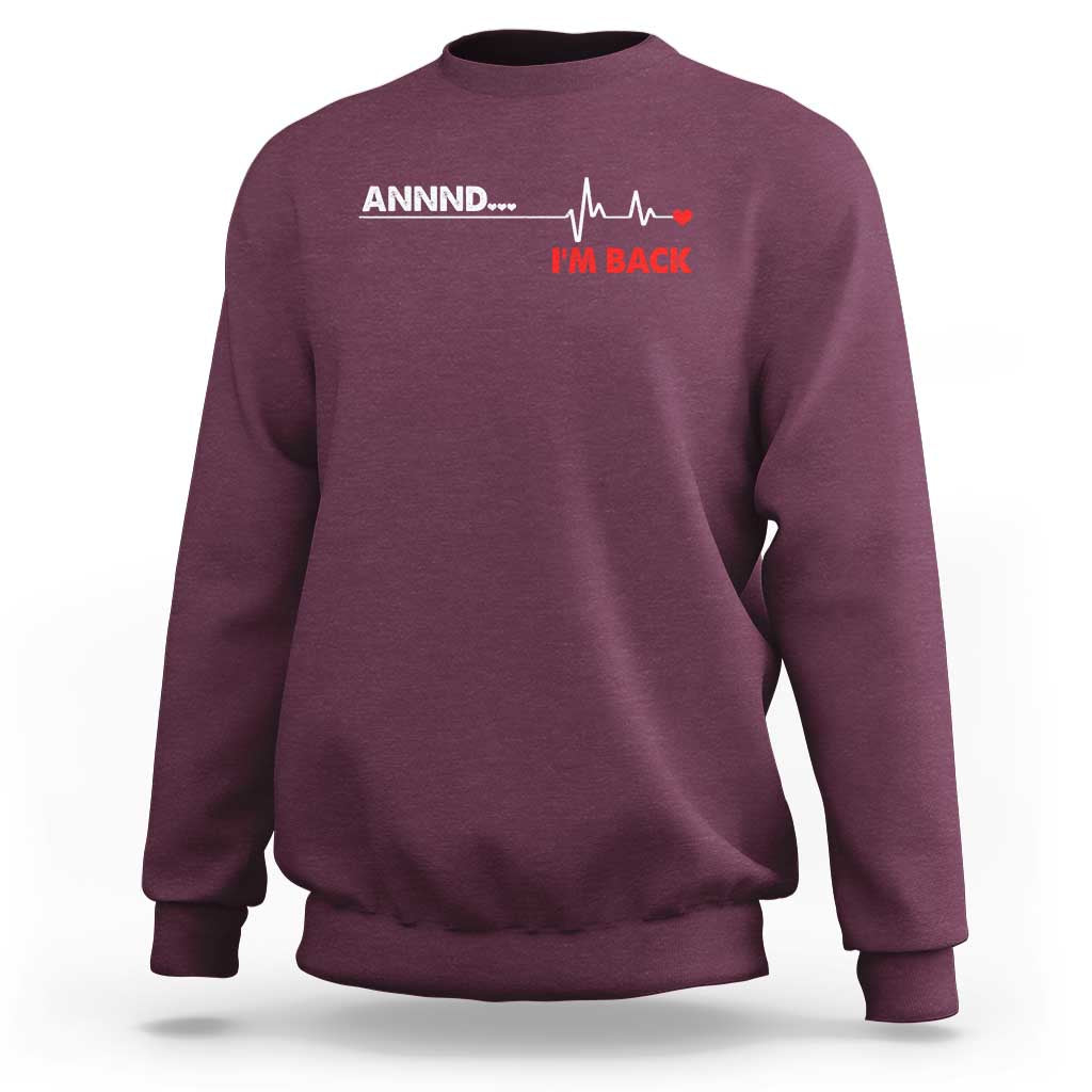 Cool Heart Surgery Survivor Sweatshirt Coronary Bypass Artery Open Heart Diseases Surgery Heartbeat - Wonder Print Shop