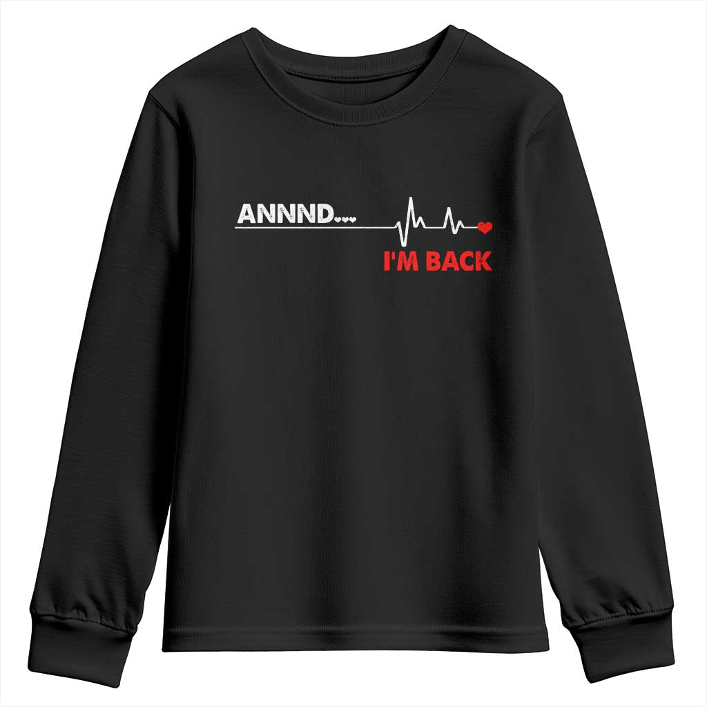 Cool Heart Surgery Survivor Youth Sweatshirt Coronary Bypass Artery Open Heart Diseases Surgery Heartbeat - Wonder Print Shop