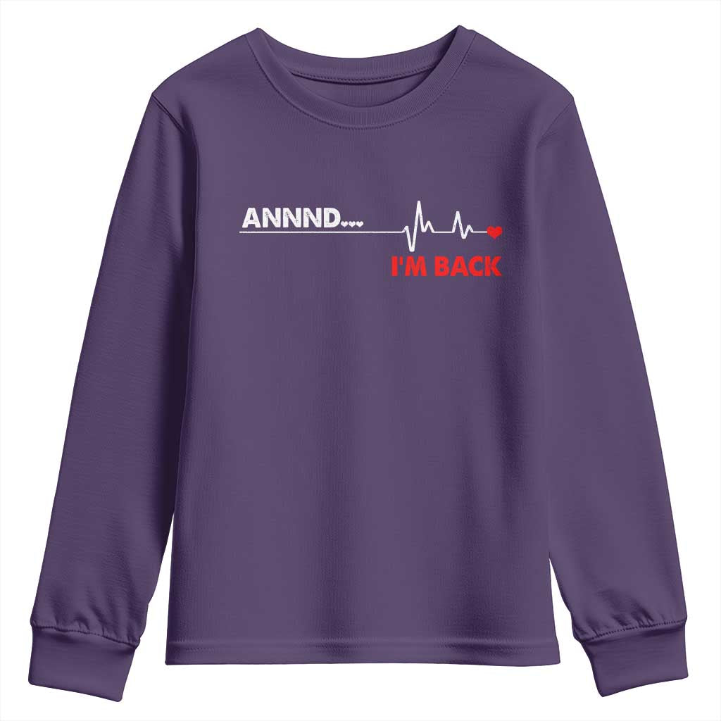 Cool Heart Surgery Survivor Youth Sweatshirt Coronary Bypass Artery Open Heart Diseases Surgery Heartbeat - Wonder Print Shop