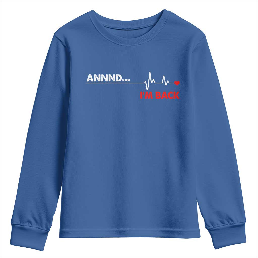 Cool Heart Surgery Survivor Youth Sweatshirt Coronary Bypass Artery Open Heart Diseases Surgery Heartbeat - Wonder Print Shop