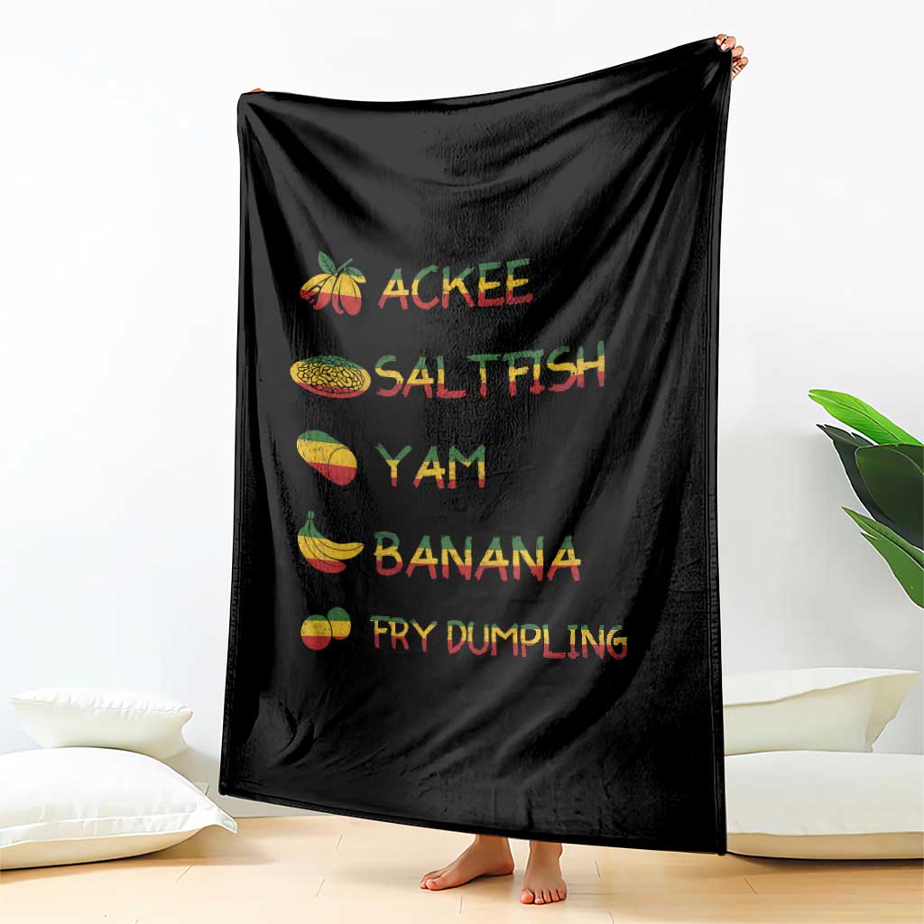 Jamaican National Dish Throw Blanket Ackee Saltfish Yardie Jamaican Culture Pride Apparel - Wonder Print Shop