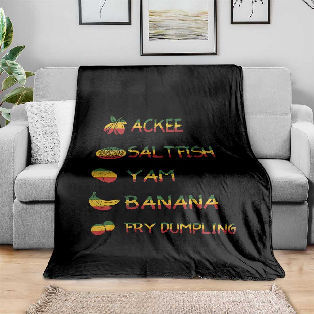 Jamaican National Dish Throw Blanket Ackee Saltfish Yardie Jamaican Culture Pride Apparel - Wonder Print Shop