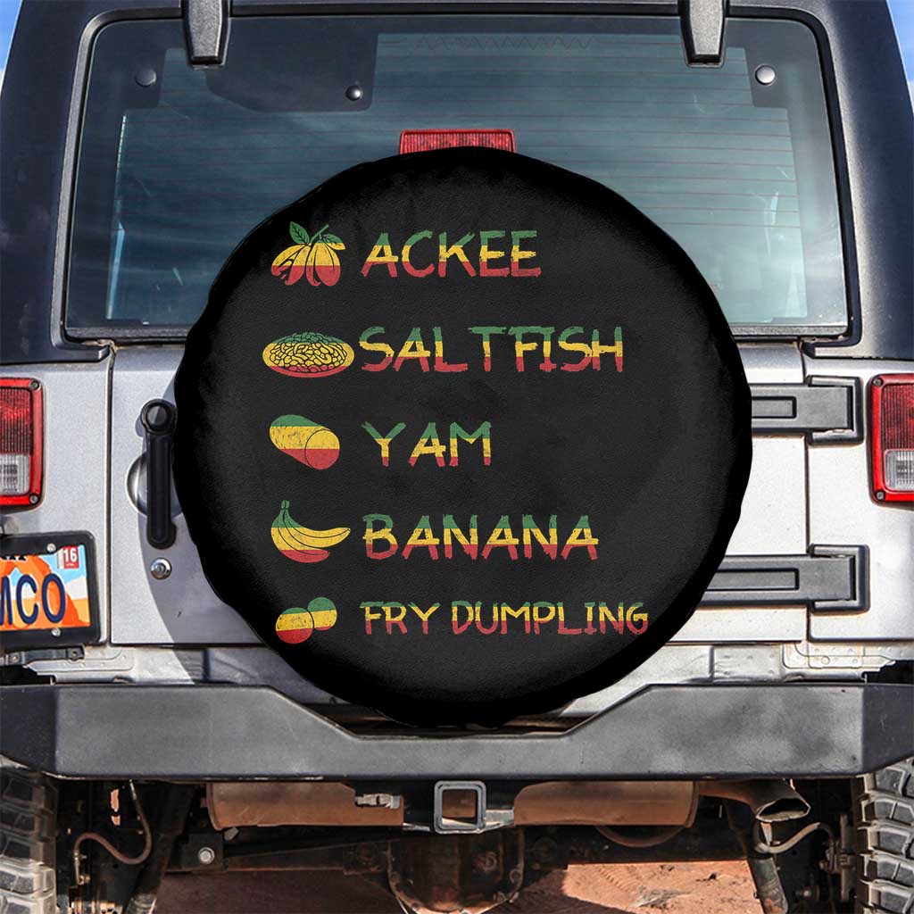 Jamaican National Dish Spare Tire Cover Ackee Saltfish Yardie Jamaican Culture Pride Apparel - Wonder Print Shop