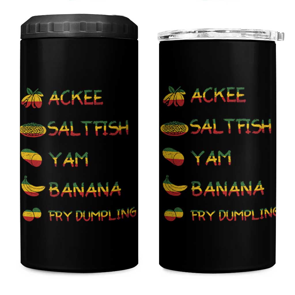 Jamaican National Dish 4 in 1 Can Cooler Tumbler Ackee Saltfish Yardie Jamaican Culture Pride Apparel - Wonder Print Shop