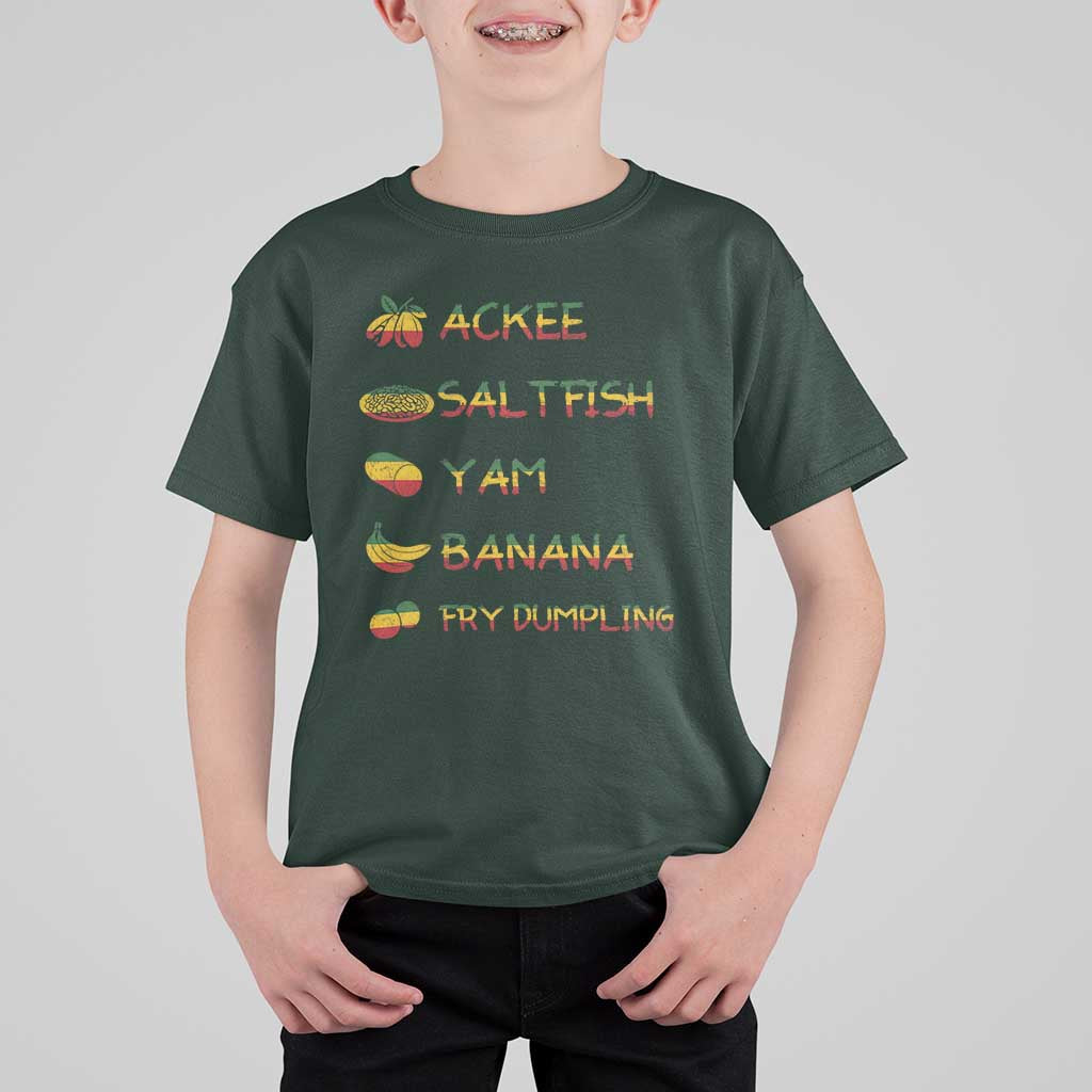 Jamaican National Dish T Shirt For Kid Ackee Saltfish Yardie Jamaican Culture Pride Apparel - Wonder Print Shop