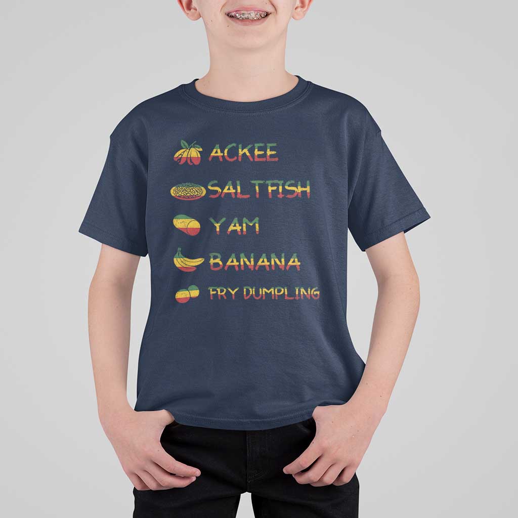 Jamaican National Dish T Shirt For Kid Ackee Saltfish Yardie Jamaican Culture Pride Apparel - Wonder Print Shop