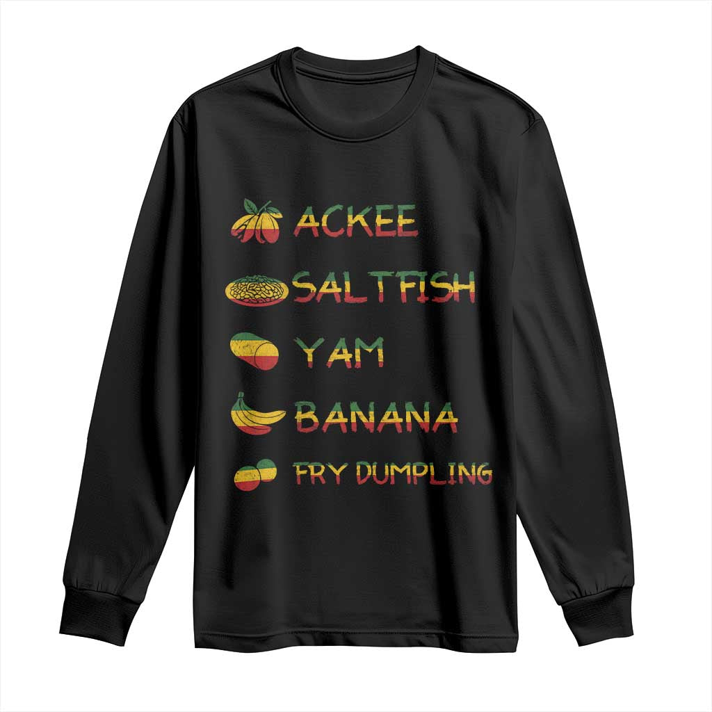 Jamaican National Dish Long Sleeve Shirt Ackee Saltfish Yardie Jamaican Culture Pride Apparel - Wonder Print Shop