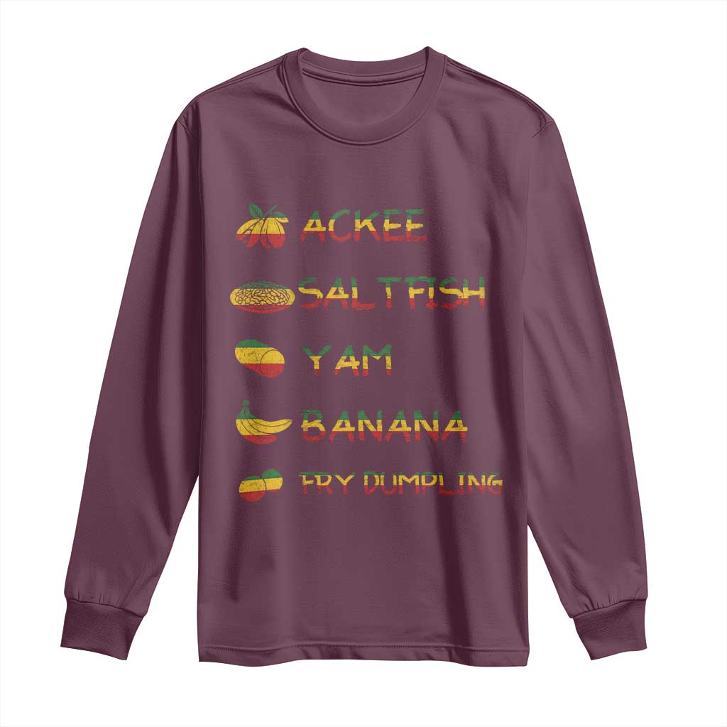Jamaican National Dish Long Sleeve Shirt Ackee Saltfish Yardie Jamaican Culture Pride Apparel - Wonder Print Shop