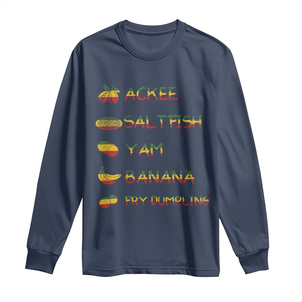 Jamaican National Dish Long Sleeve Shirt Ackee Saltfish Yardie Jamaican Culture Pride Apparel - Wonder Print Shop