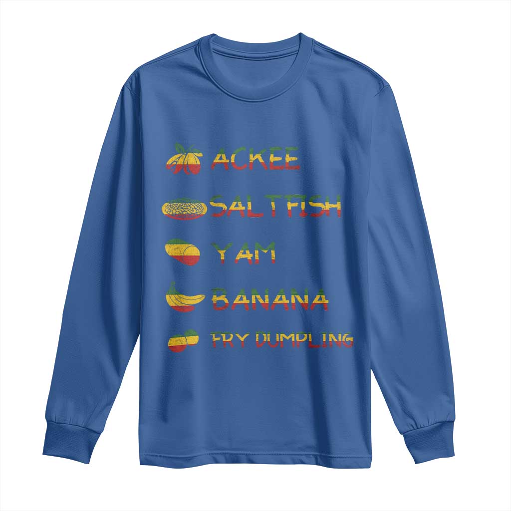 Jamaican National Dish Long Sleeve Shirt Ackee Saltfish Yardie Jamaican Culture Pride Apparel - Wonder Print Shop