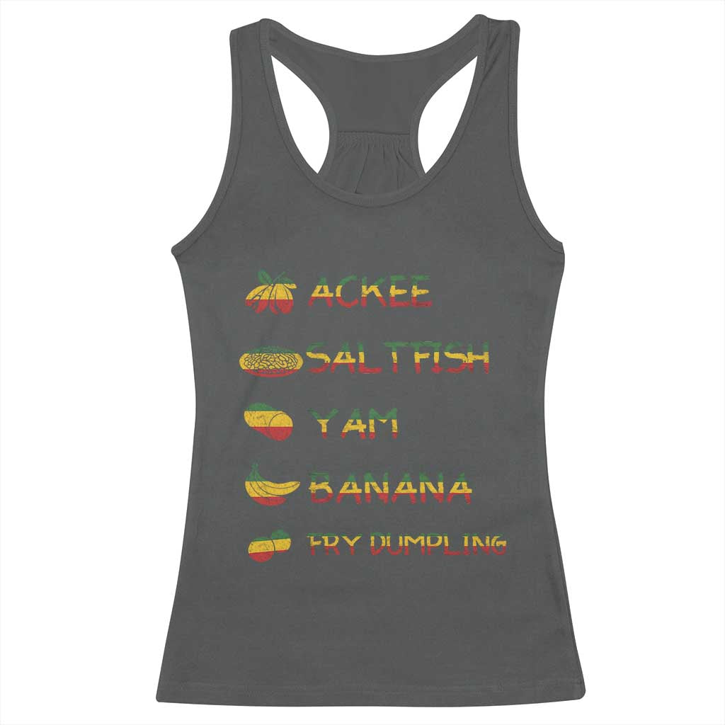 Jamaican National Dish Racerback Tank Top Ackee Saltfish Yardie Jamaican Culture Pride Apparel - Wonder Print Shop