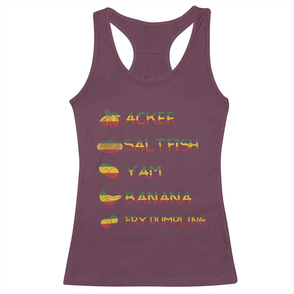 Jamaican National Dish Racerback Tank Top Ackee Saltfish Yardie Jamaican Culture Pride Apparel - Wonder Print Shop