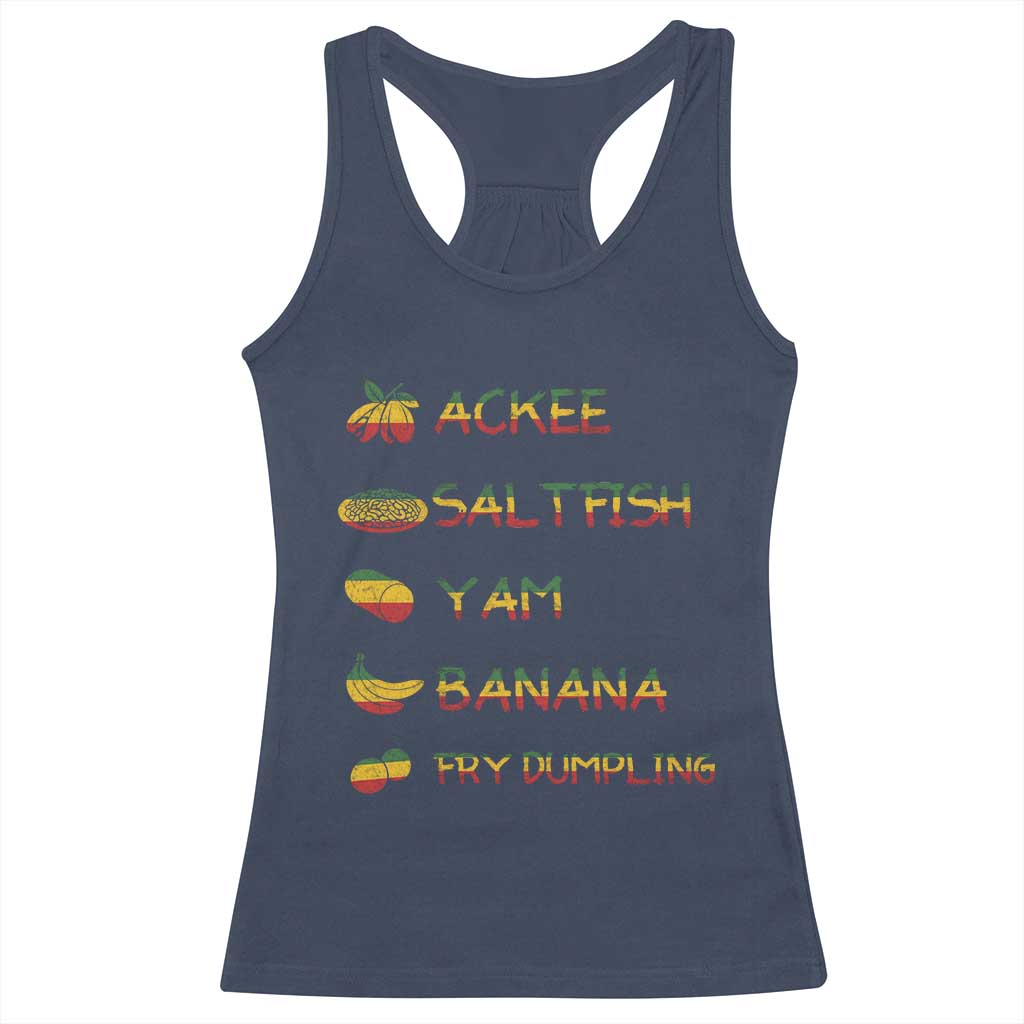 Jamaican National Dish Racerback Tank Top Ackee Saltfish Yardie Jamaican Culture Pride Apparel - Wonder Print Shop
