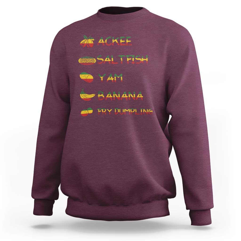 Jamaican National Dish Sweatshirt Ackee Saltfish Yardie Jamaican Culture Pride Apparel - Wonder Print Shop