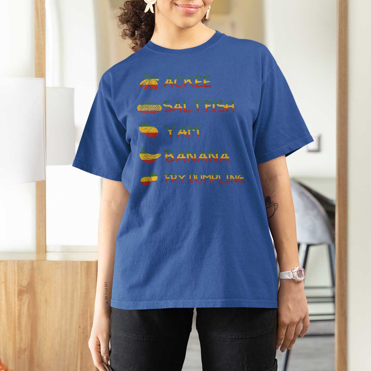 Jamaican National Dish T Shirt For Women Ackee Saltfish Yardie Jamaican Culture Pride Apparel - Wonder Print Shop